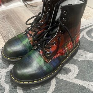 Plaid Dr. Marten Boots